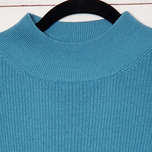 Coldwater Creek Silk Blend Mock Turtleneck Ribbed Sweater - Picture 2 of 8